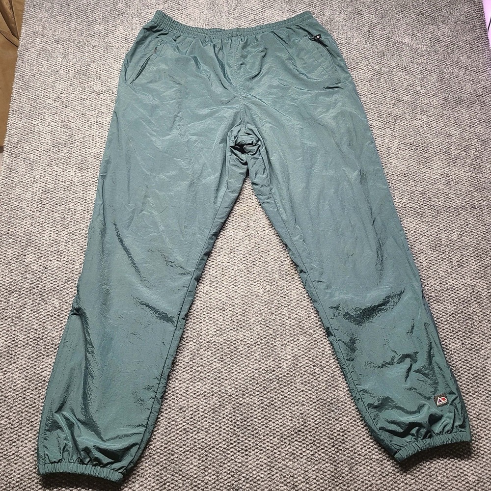 Vintage fleece lined XL hiking baggy track pants dark green Outer sports